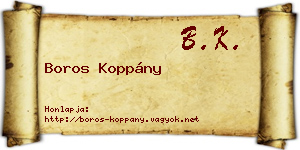 Boros Koppány névjegykártya